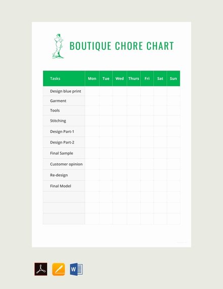 Chore Chart Template Word Awesome 14 Chore Chart Examples Templates In Word Pdf Docs