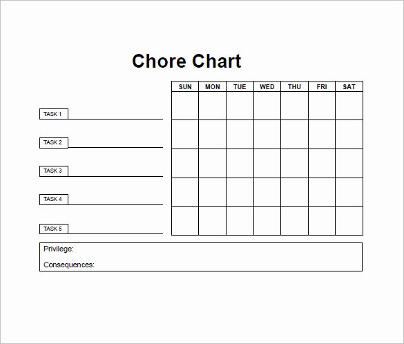 Chore Chart Template Word New Chore List Template 10 Free Word Excel Pdf format
