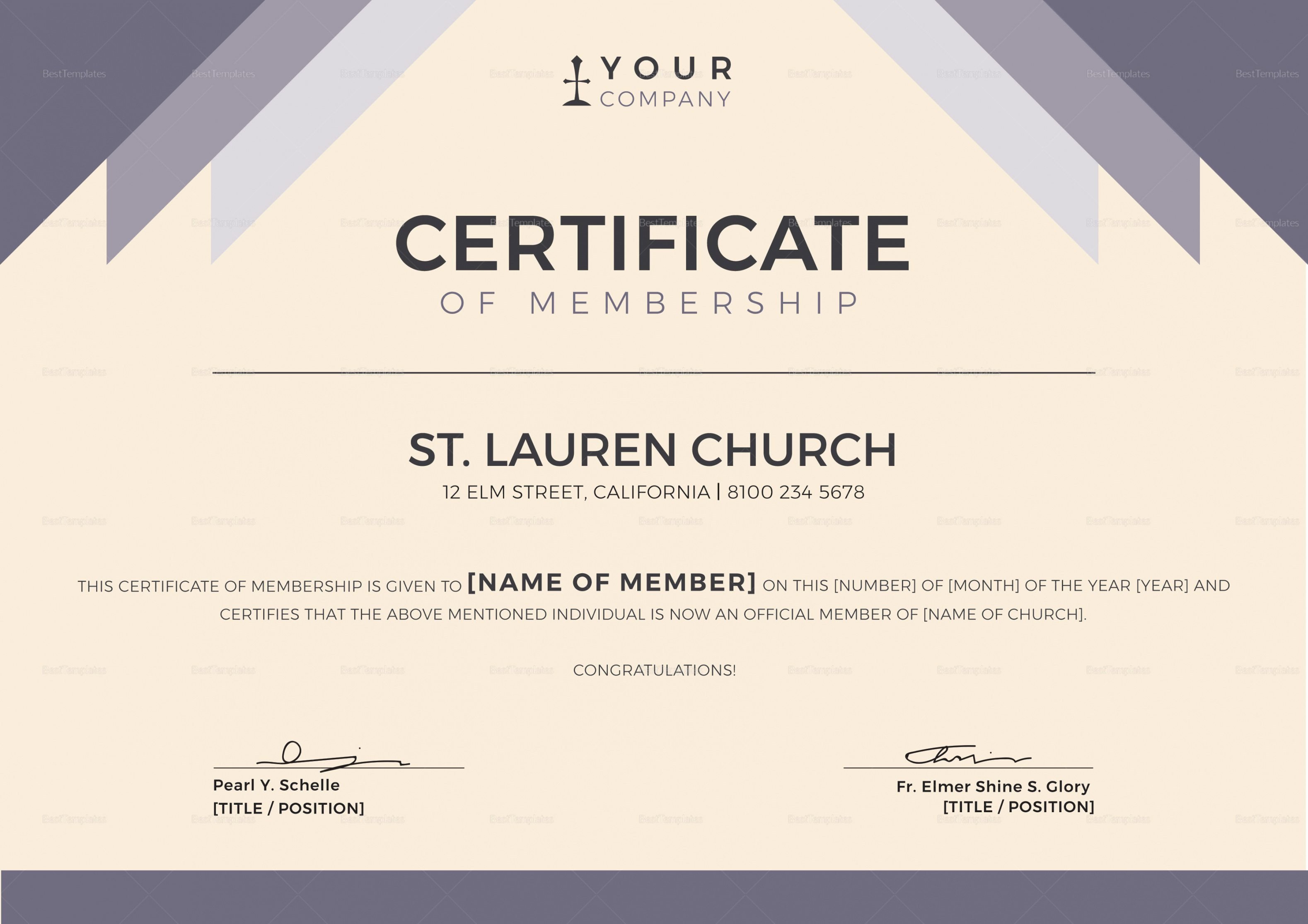 Church Membership Certificate Template Luxury Church Membership Certificate Template