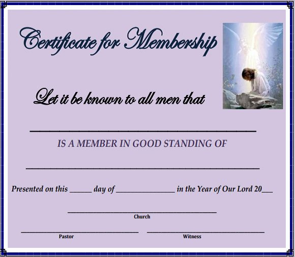 Church Membership Certificate Template New Best S Of format Certificate Membership Sample