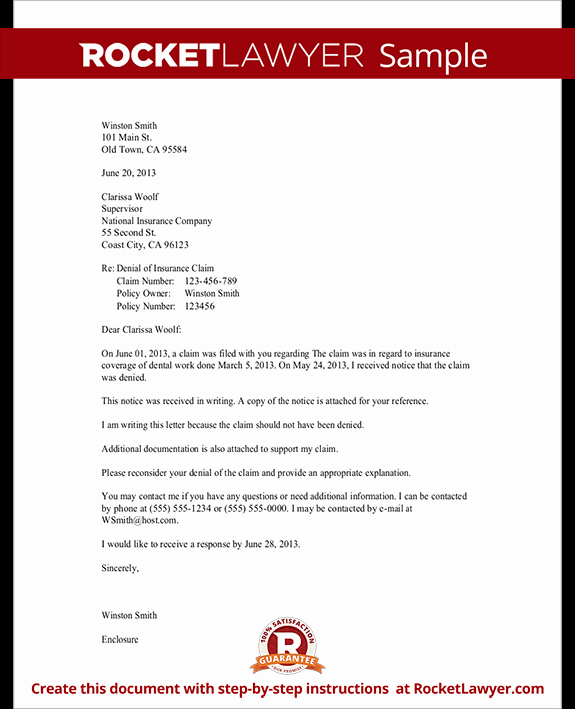 Claim Denial Letter Template New Letter Requesting Information About Claim Denial