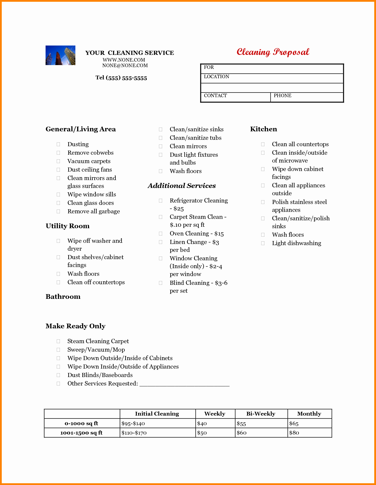 Cleaning Bid Proposal Template Awesome Janitorial Service Proposal Template