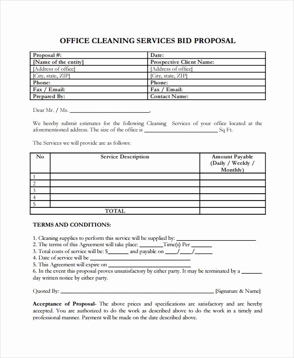 Cleaning Bid Proposal Template Beautiful 18 Service Proposal Templates Word Pdf Apple Pages