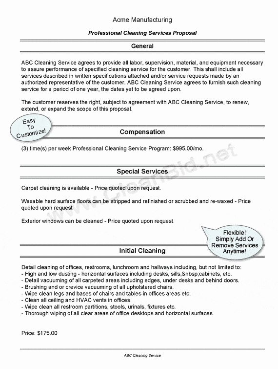 Cleaning Bid Proposal Template New 6 Cleaning Proposal Templates Proposal Templates Pro