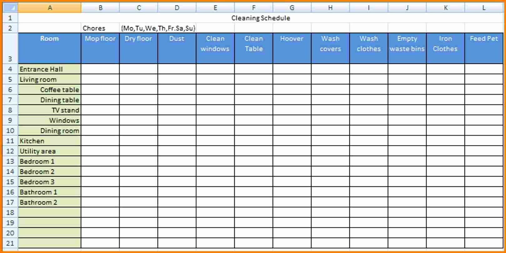 Cleaning Checklist Template Excel Awesome 29 Of Mercial Cleaning Checklist Excel Template