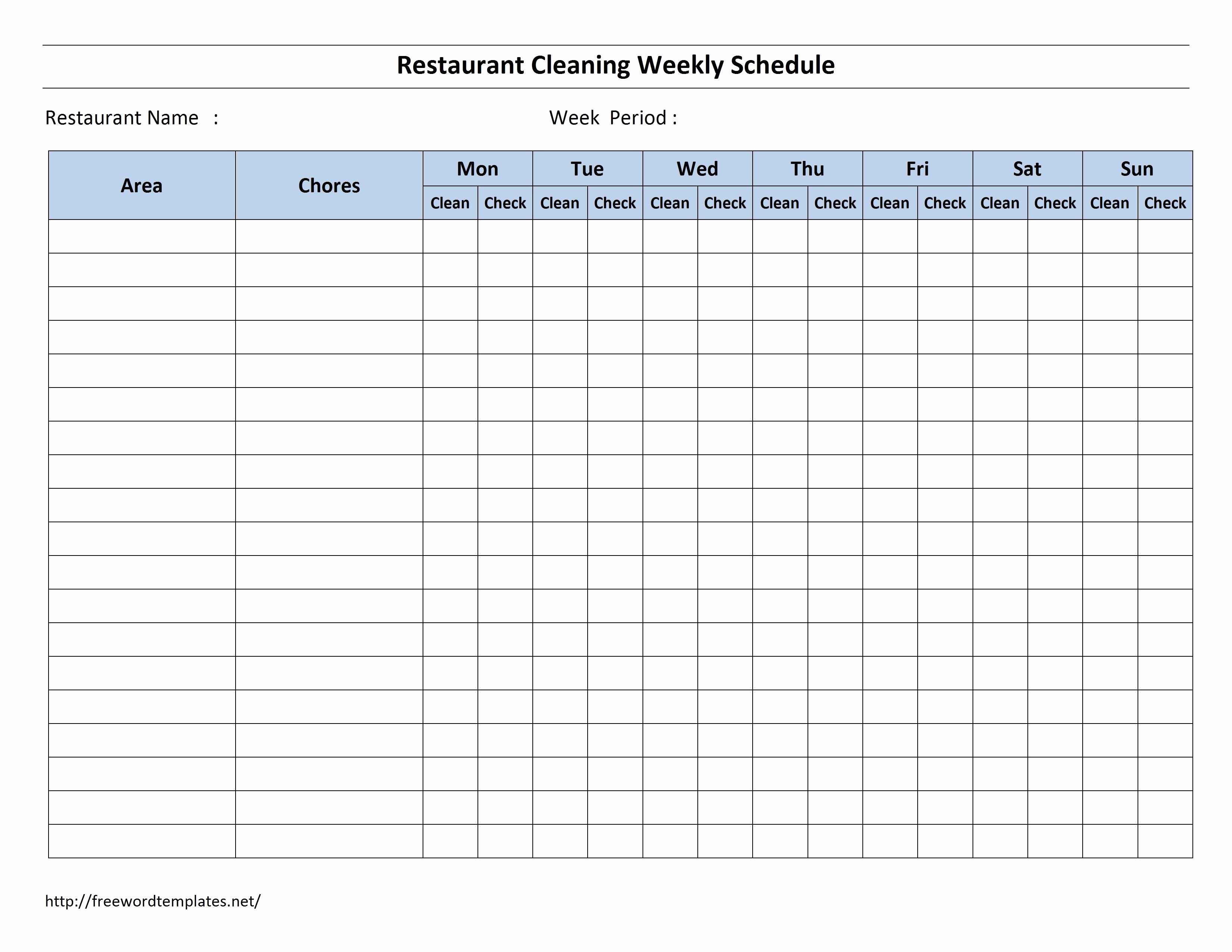 Cleaning Checklist Template Excel Beautiful Free Cleaning Schedule forms
