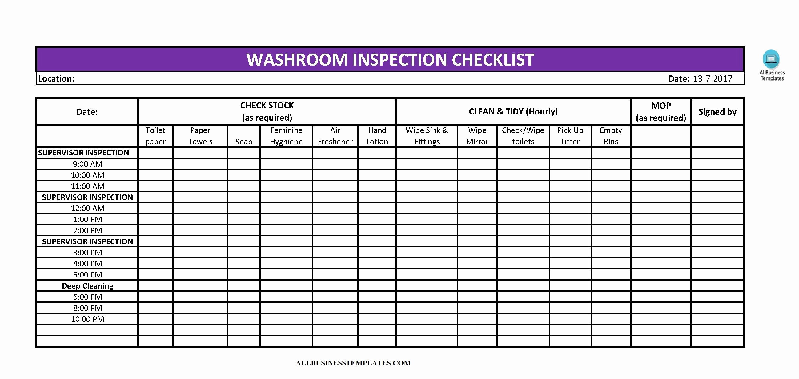 Cleaning Checklist Template Excel Beautiful toilet Cleaning Checklist Excel