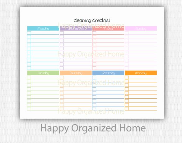 Cleaning Checklist Template Excel Fresh Editable Cleaning Schedule Template