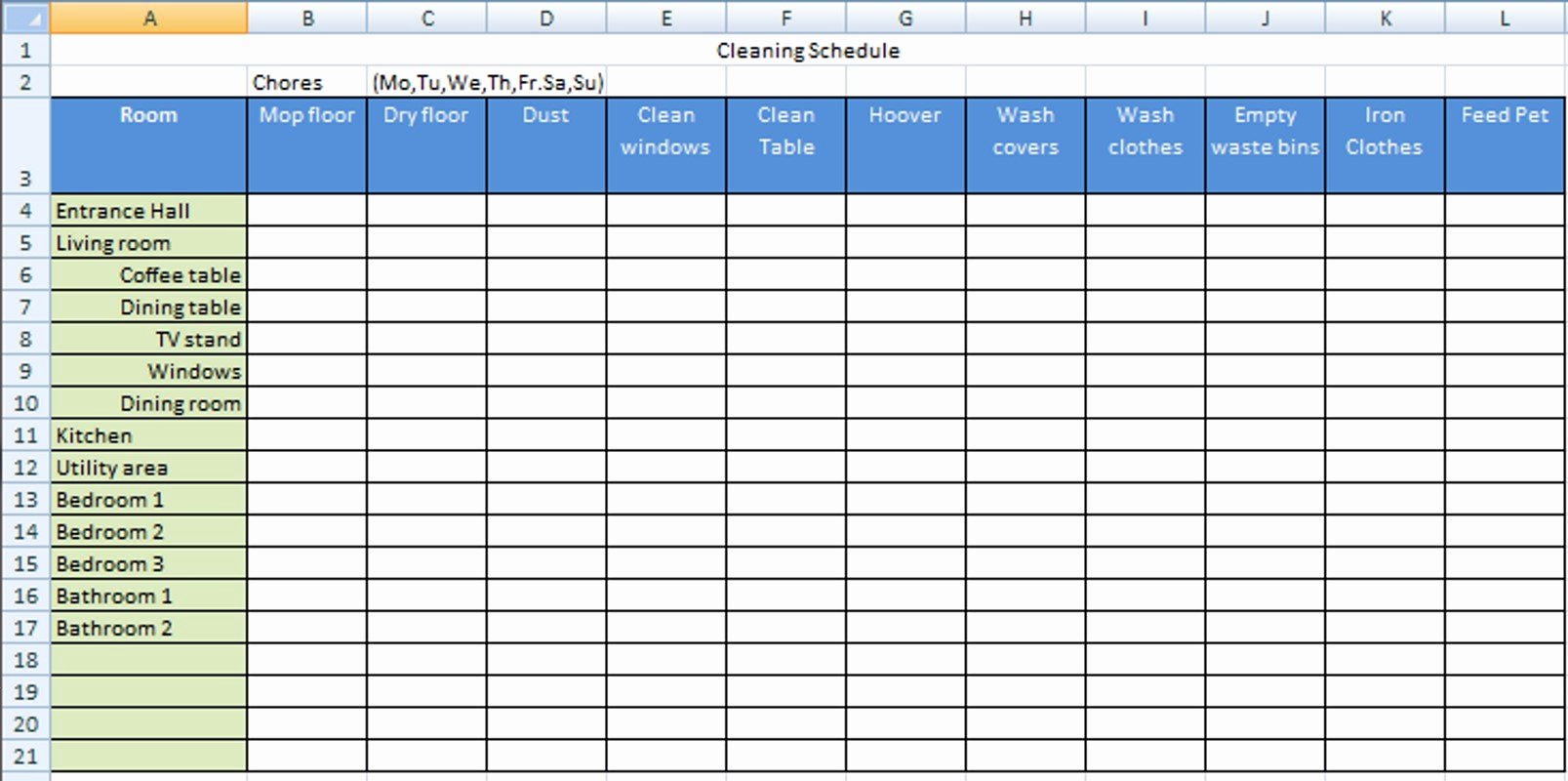 Cleaning Checklist Template Excel Lovely Housekeeping Checklist format for Fice In Excel