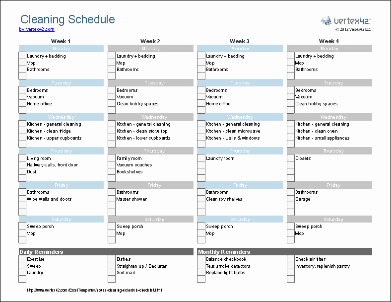 Cleaning Checklist Template Excel Luxury Cleaning Schedule Template Printable House Cleaning