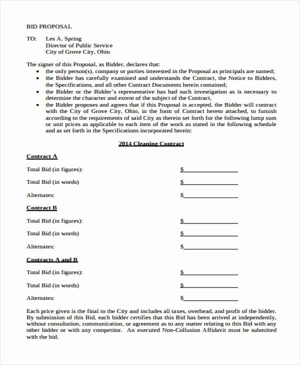 Cleaning Proposal Template Pdf Elegant Cleaning Proposal form Sample 5 Free Documents In Word Pdf