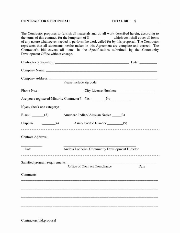 Cleaning Service Agreement Template Luxury Printable Blank Bid Proposal forms