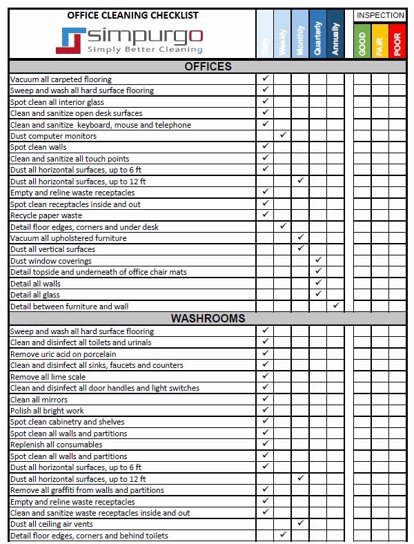 Cleaning Service Checklist Template Awesome Janitorial Checklist Template