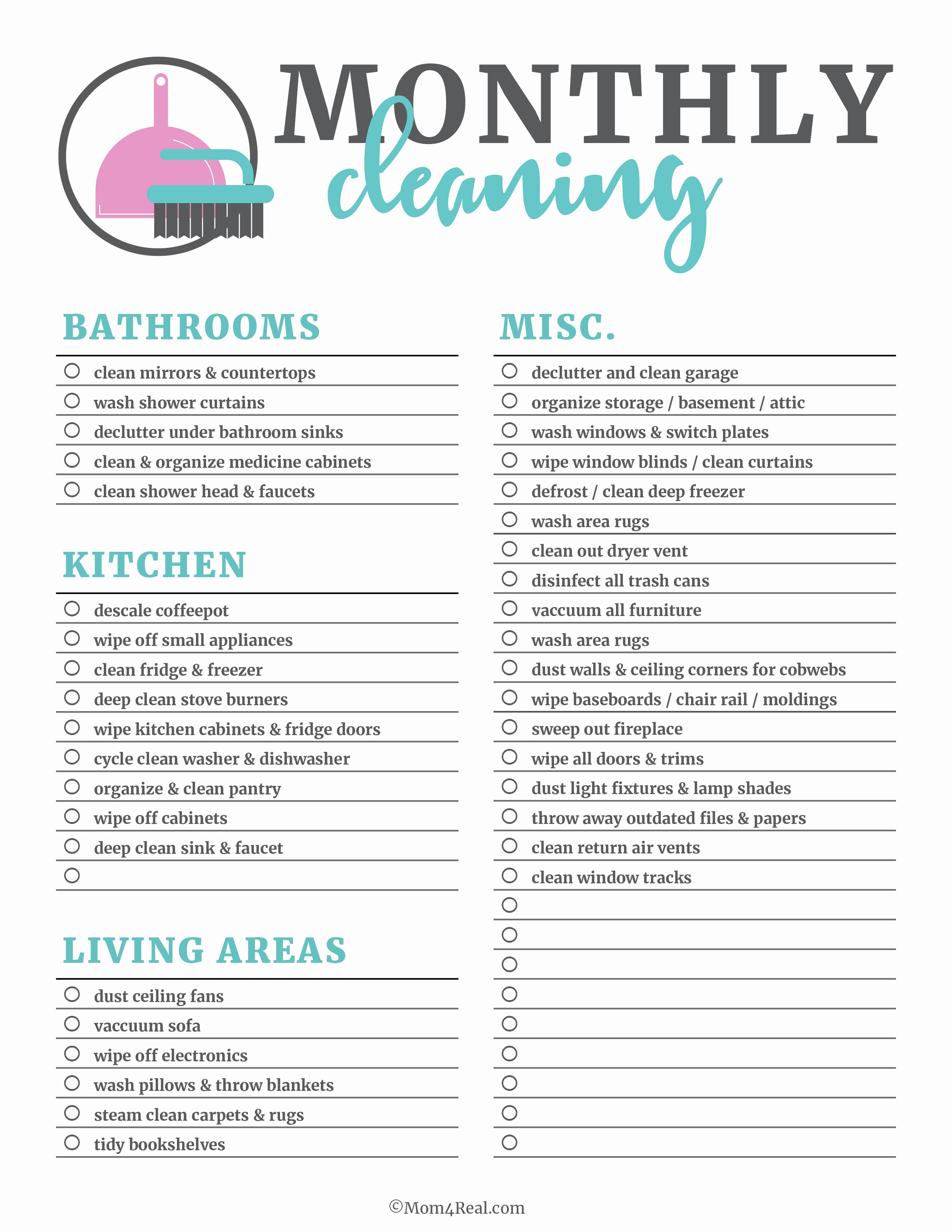 Cleaning Service Checklist Template Beautiful Printable Cleaning Checklists for Daily Weekly and