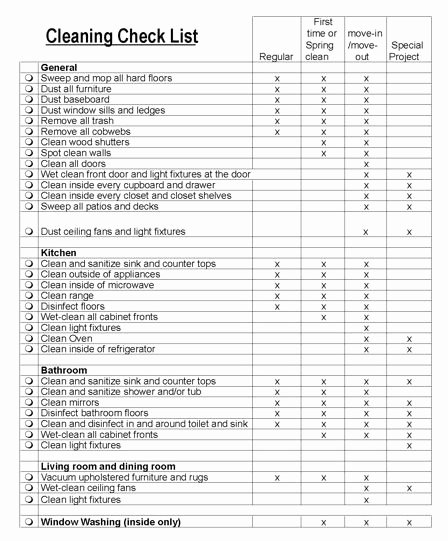 Cleaning Service Checklist Template Best Of Free Printable Cleaning Contracts