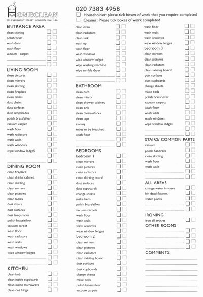 Cleaning Service Checklist Template Best Of Professional House Cleaning Checklist Template