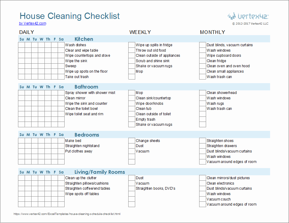 Cleaning Service Checklist Template Lovely Cleaning Schedule Template Printable House Cleaning