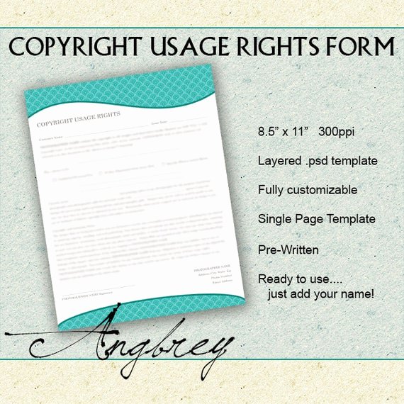 Client Print Release form Template Fresh Copyright Usage Rights form for Graphers Print Release