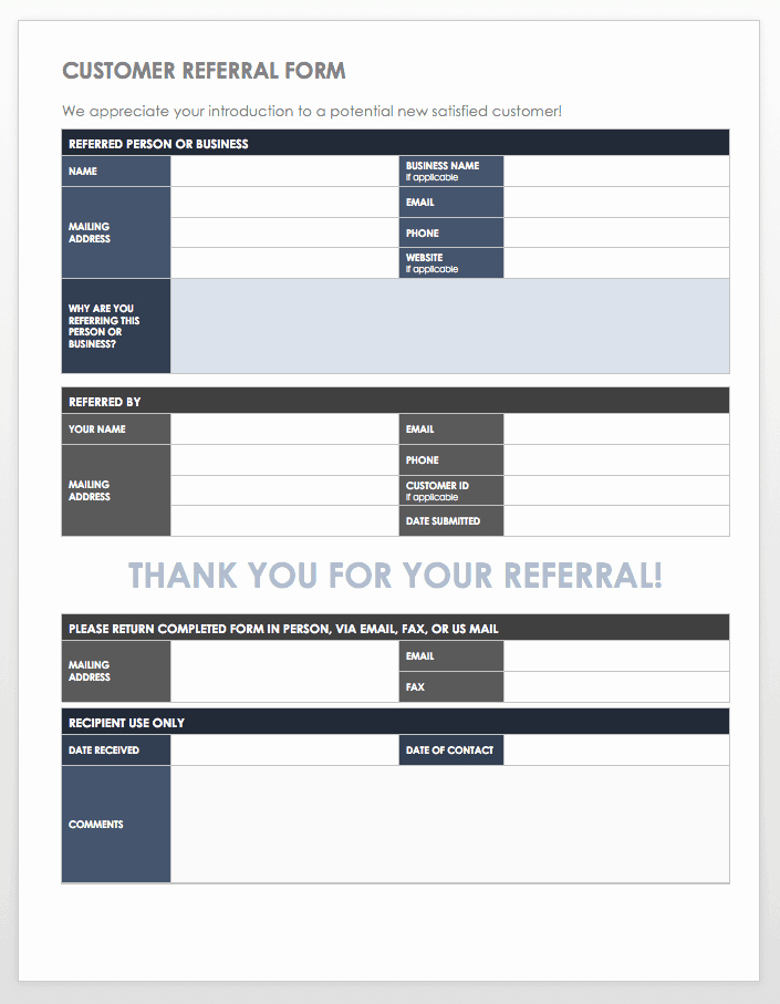 Client Referral form Template Fresh 10 Free Referral Templates