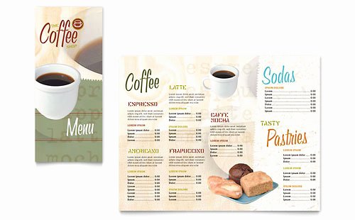 Coffee Shop Menu Template Inspirational Coffee Shop Take Out Brochure Template Design