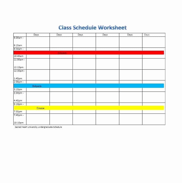 College Class Schedule Template Elegant 36 College Class Schedule Templates [weekly Daily Monthly]