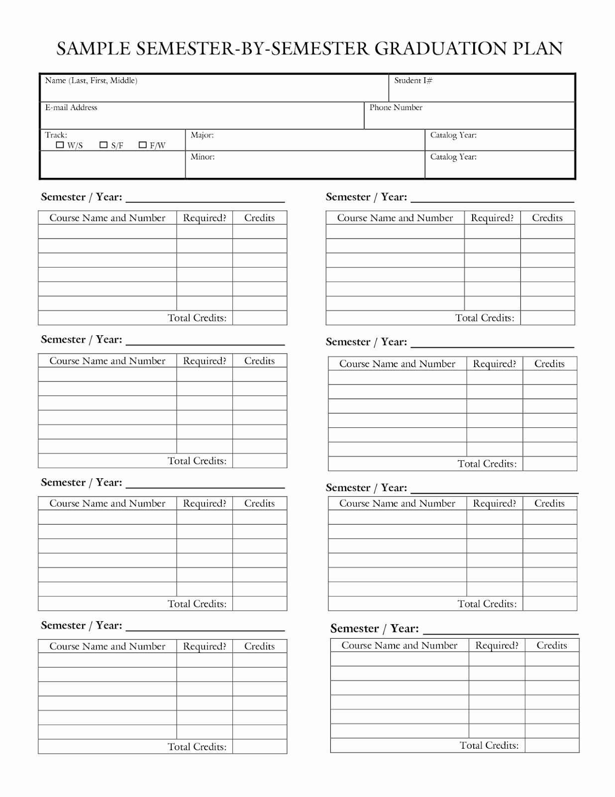 College Class Schedule Template Luxury College Course Planner