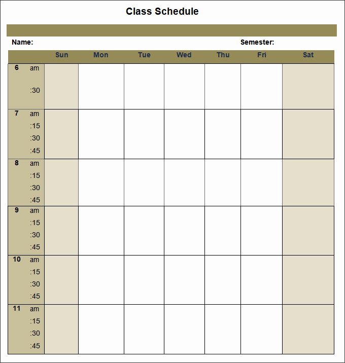 College Class Schedule Template Luxury College Schedule Template 12 Free Word Excel Pdf