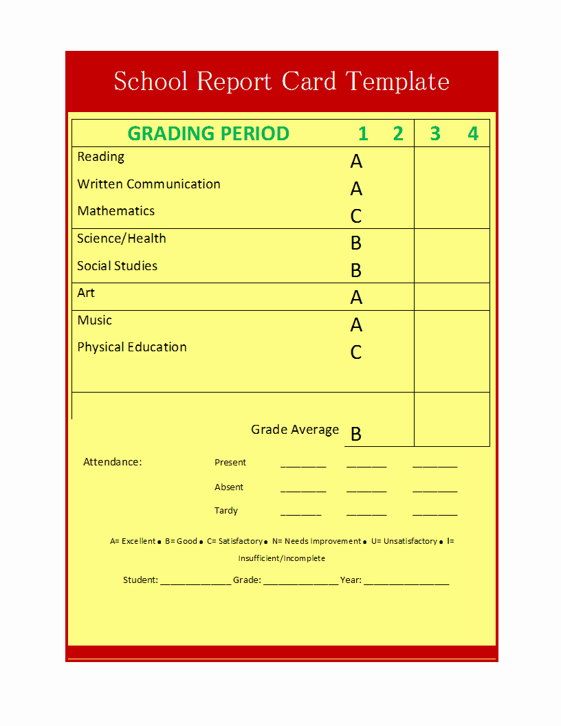 College Report Card Template Best Of School Report Template Free formats Excel Word