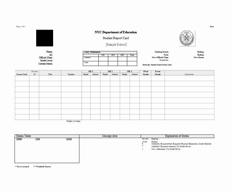 College Report Card Template Lovely 30 Real &amp; Fake Report Card Templates [homeschool High