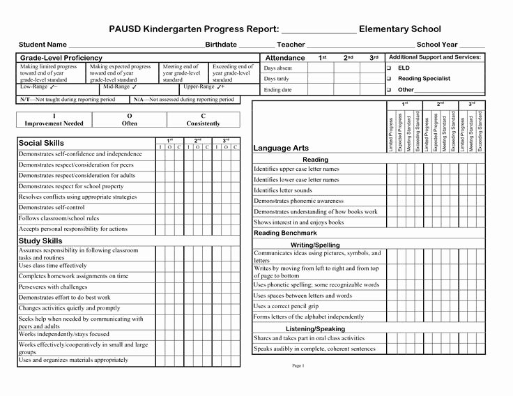 College Report Card Template New Printable Progress Report Template Google Search