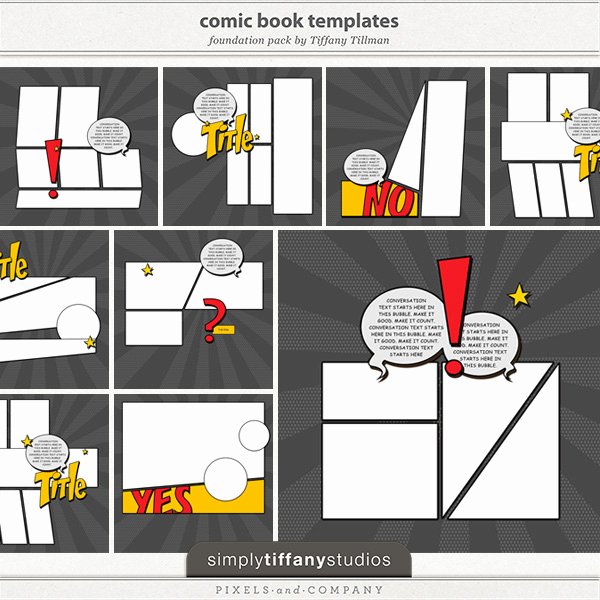 Comic Book Template Photoshop Best Of New Ic Book Digital Scrapbooking Templates