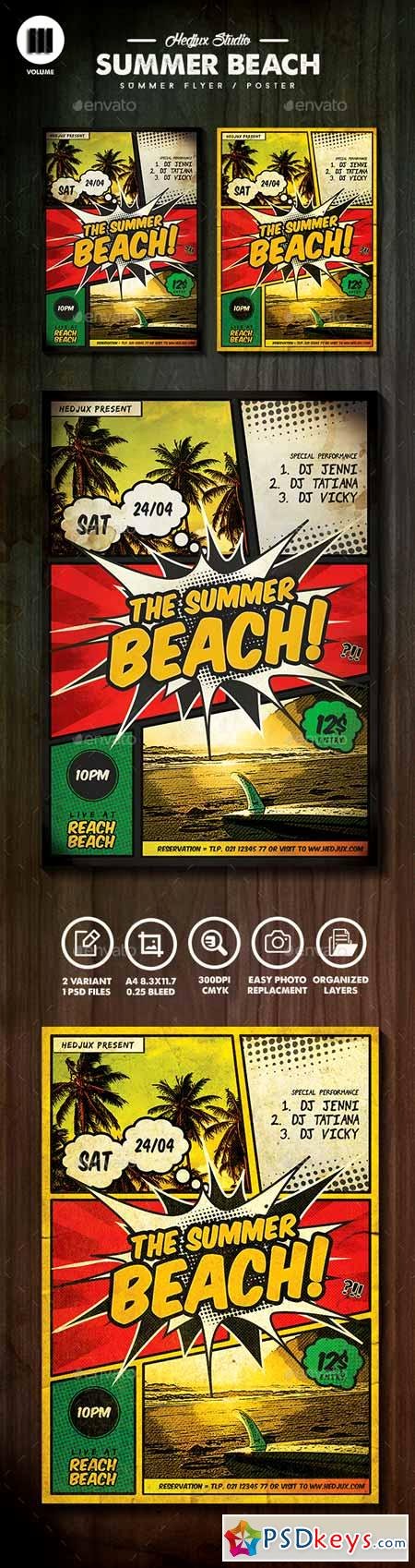 Comic Book Template Photoshop New the Summer Beach Ic Flyer Free Download