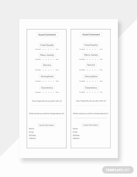 Comment Card Template Word Inspirational 19 Ment Card Templates Psd Ai Eps