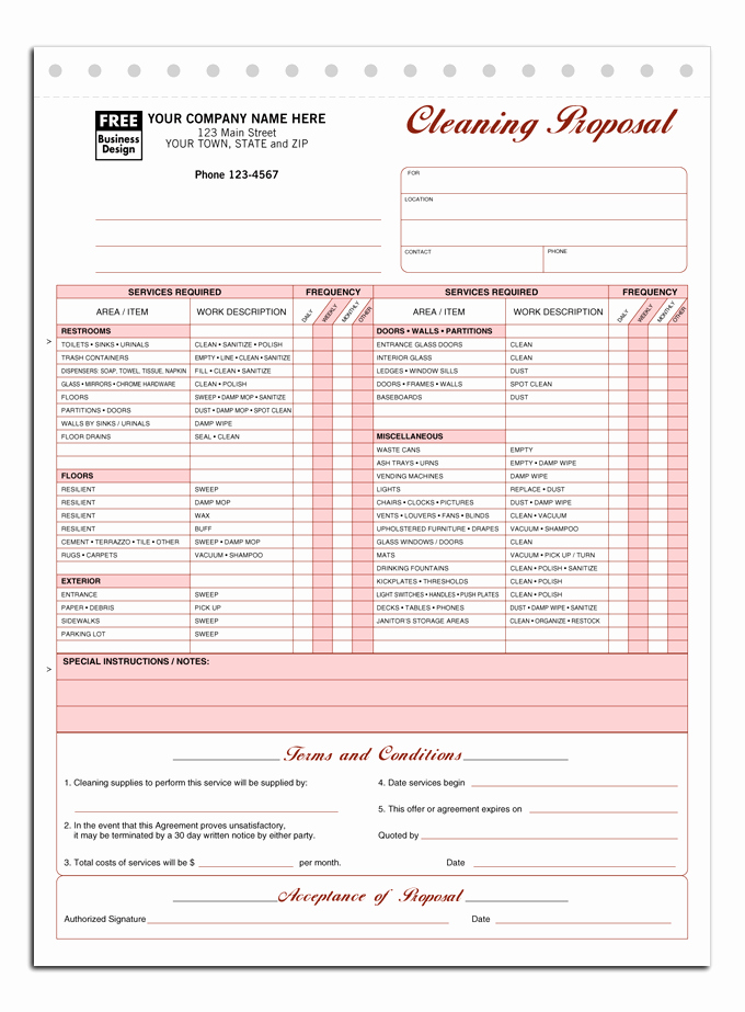 Commercial Cleaning Proposal Template Free Luxury 5521 680×923 Business forms Pinterest