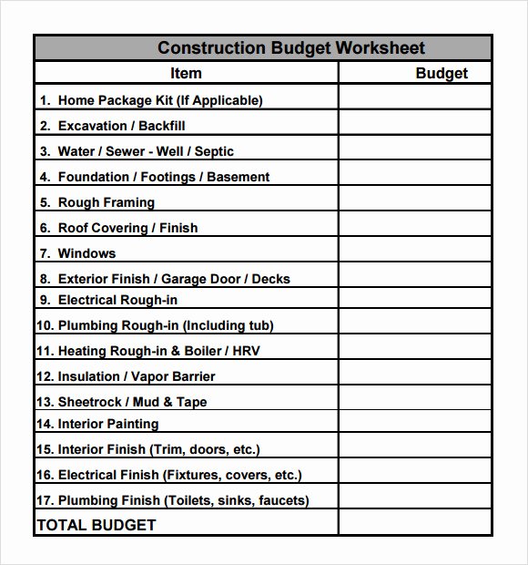 Commercial Construction Budget Template Inspirational Free 12 Construction Bud Samples In Google Docs