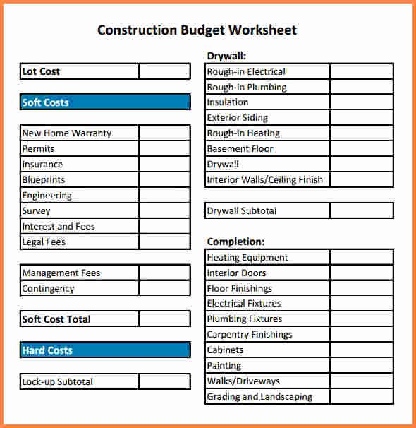 Commercial Construction Budget Template Unique 11 Construction Expenses Spreadsheet