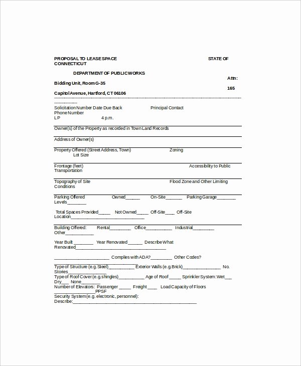 Commercial Lease Proposal Template Elegant 12 Lease Proposal Templates Free Sample Example