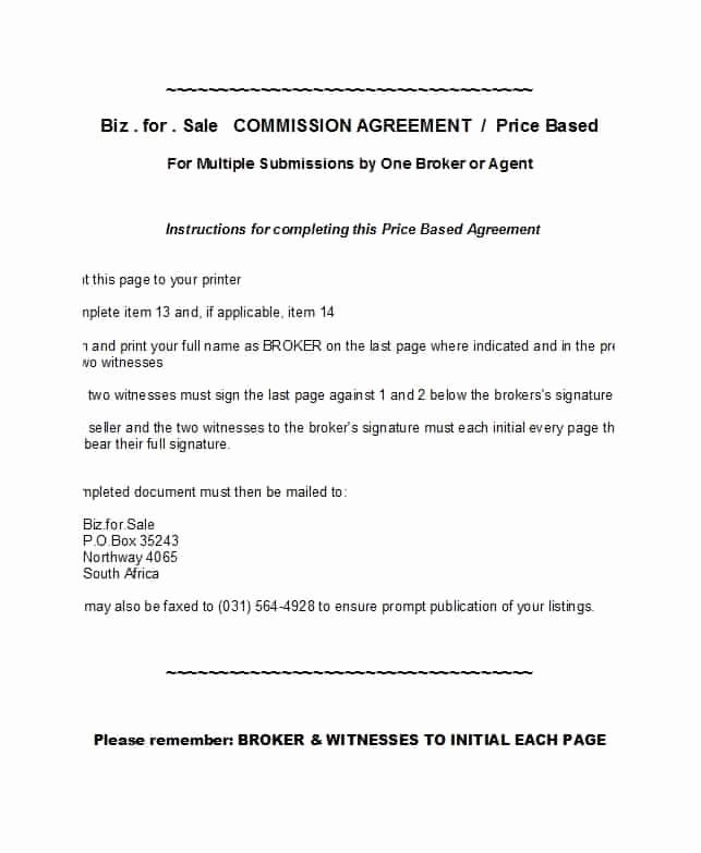 Commission Sales Agreement Template Free Fresh 36 Free Mission Agreements Sales Real Estate Contractor