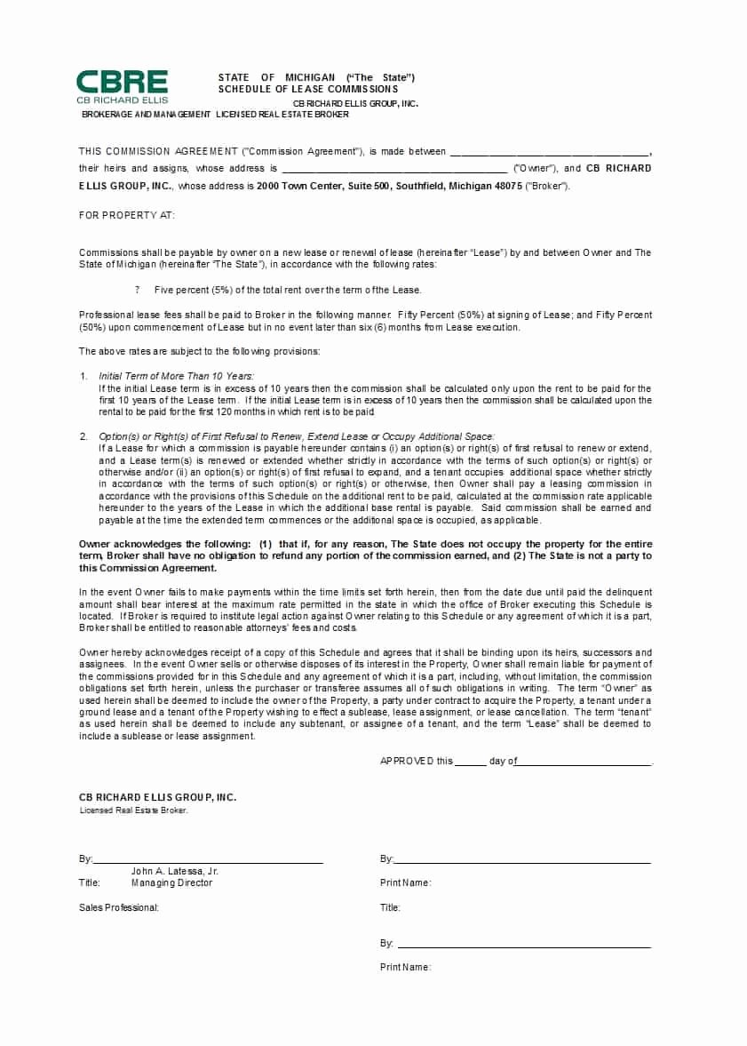Commission Sales Agreement Template Free Luxury 36 Free Mission Agreements Sales Real Estate Contractor