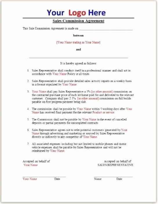 Commission Sales Agreement Template Free Luxury Mission Agreement Templates Find Word Templates