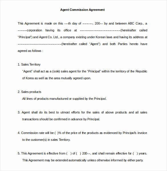 Commission Sales Agreement Template Free Unique 22 Mission Agreement Templates Word Pdf Pages