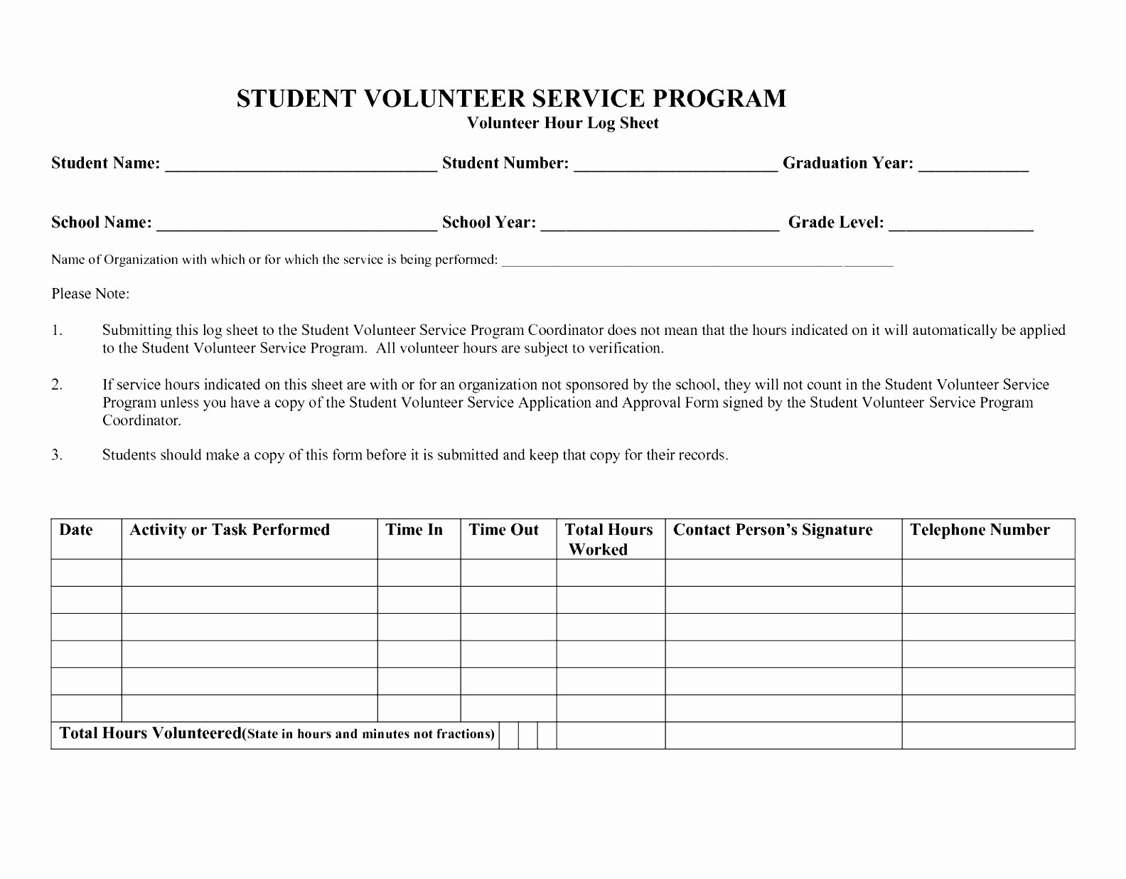 Community Service form Template Best Of 13 Unique Blank Munity Service Hours form Maotme Life