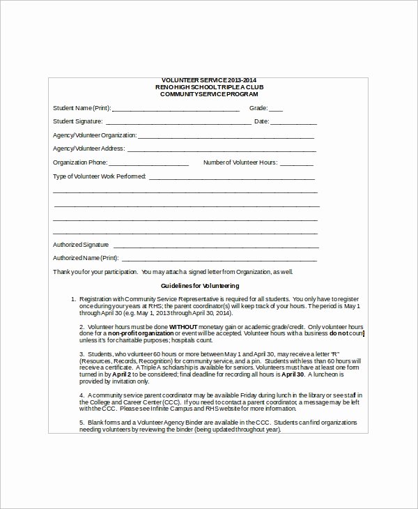 Community Service form Template Luxury Sample Munity Service form 10 Examples In Pdf Word