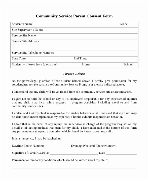 Community Service form Template Pdf Best Of Free 10 Sample Munity Service forms