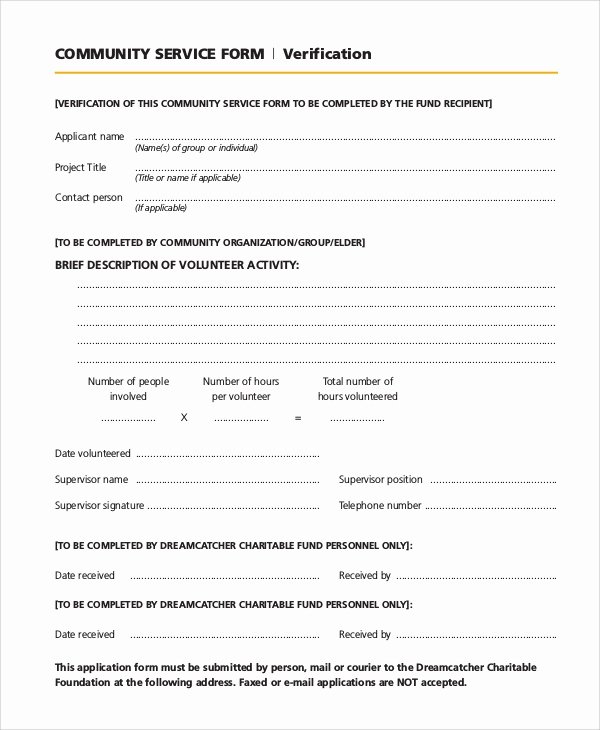Community Service forms Templates Beautiful Sample Munity Service form 10 Examples In Pdf Word