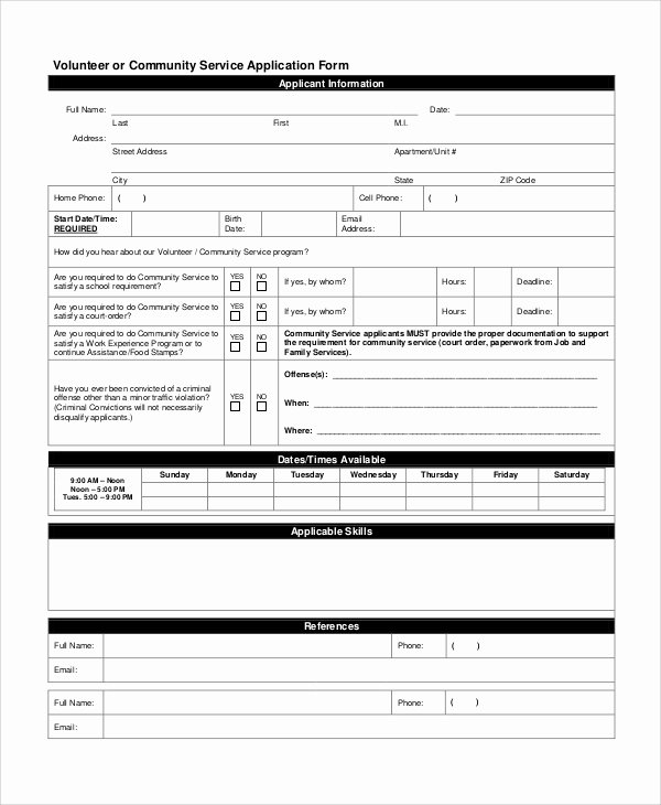 Community Service forms Templates Beautiful Sample Munity Service form 10 Examples In Pdf Word