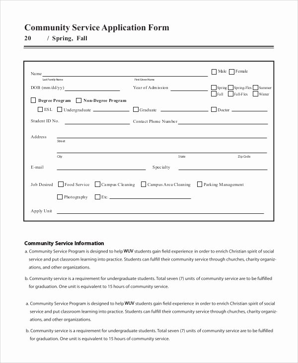 Community Service forms Templates Inspirational Sample Munity Service form 10 Examples In Pdf Word