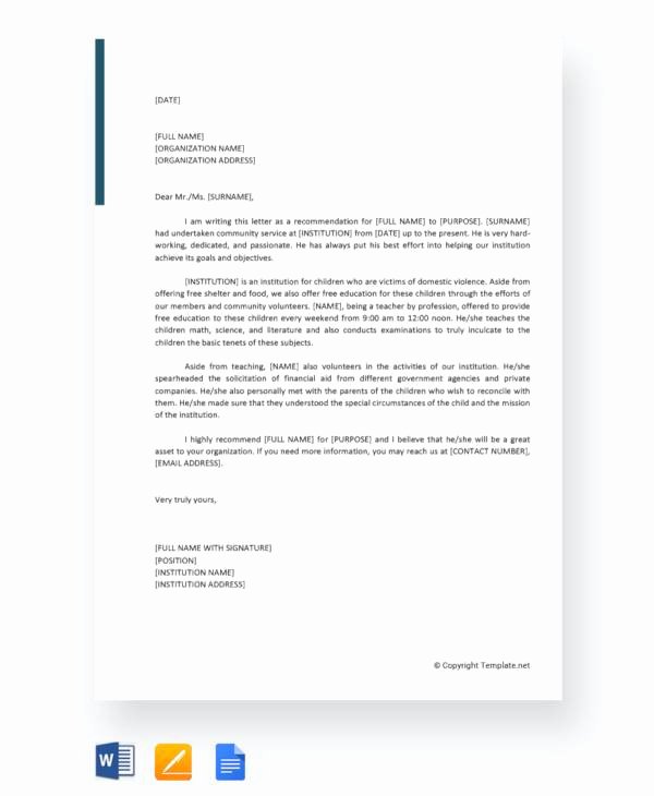 Community Service Letter Template Awesome Sample Munity Service Letter 25 Download Free