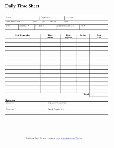 Community Service Timesheet Template Elegant Daily Time Sheet form