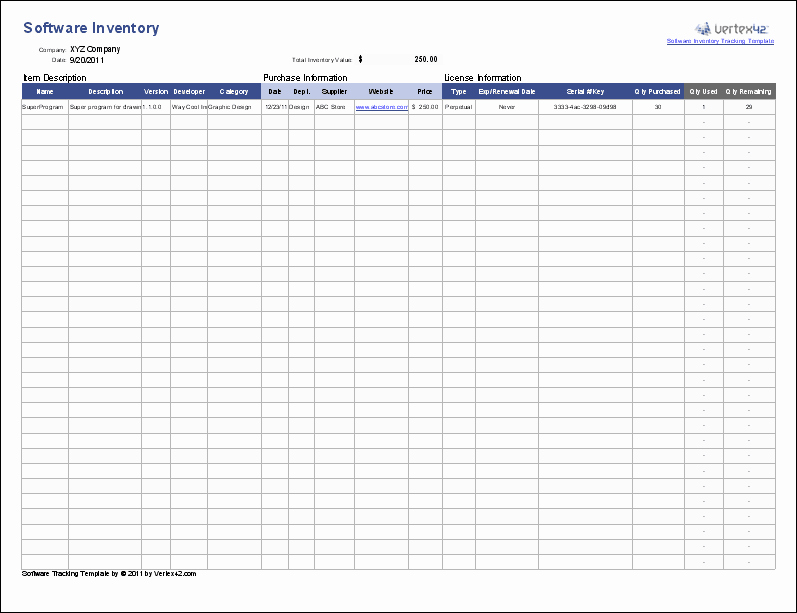 Computer Hardware Inventory Excel Template Unique Free software Inventory Tracking Template for Excel